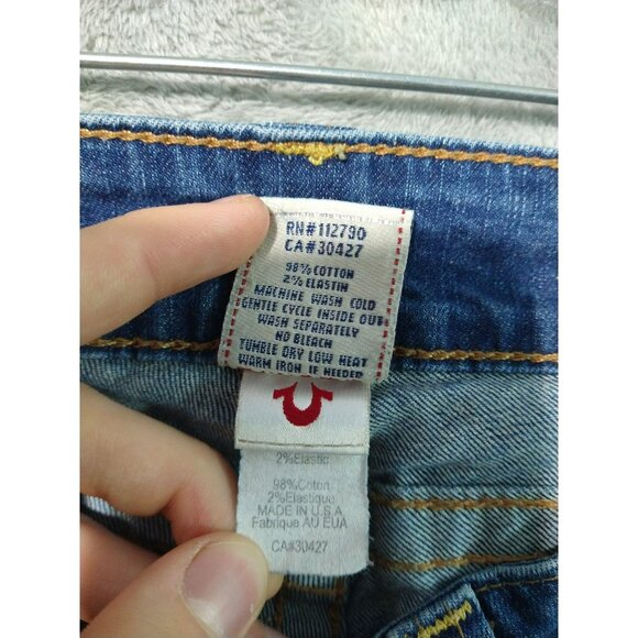 True Religion Jeans Womens 26 Blue Denim Julie Dark Wash Low Rise Stretch - Picture 8 of 10